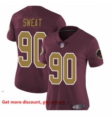 Redskins 90 Montez Sweat Burgundy Red Alternate Women Stitched Football Vapor Untouchable Limited Jersey