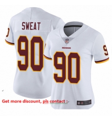 Redskins 90 Montez Sweat White Women Stitched Football Vapor Untouchable Limited Jersey