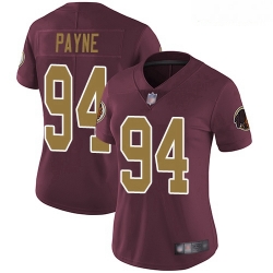 Redskins #94 Da 27Ron Payne Burgundy Red Alternate Women Stitched Football Vapor Untouchable Limited Jersey