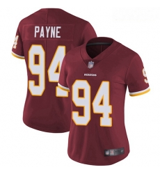 Redskins #94 Da 27Ron Payne Burgundy Red Team Color Women Stitched Football Vapor Untouchable Limited Jersey