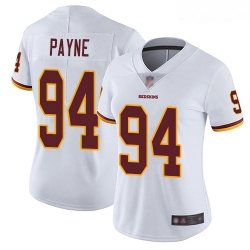 Redskins #94 Da 27Ron Payne White Women Stitched Football Vapor Untouchable Limited Jersey