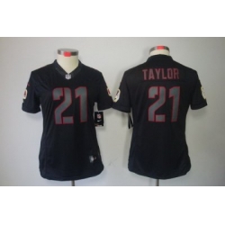 Women Nike NFL Washington Redskins #21 Fred Taylor Black Jerseys[Impact Limited]