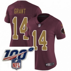 Womens Nike Washington Redskins 14 Ryan Grant Burgundy RedGold Number Alternate 80TH Anniversary Vapor Untouchable Limited Stitched 100th anniversary Neck 