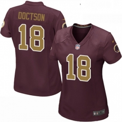 Womens Nike Washington Redskins 18 Josh Doctson Game Burgundy RedGold Number Alternate 80TH Anniversary NFL Jersey