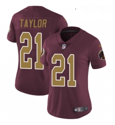 Womens Nike Washington Redskins 21 Sean Taylor Burgundy RedGold Number Alternate 80TH Anniversary Vapor Untouchable Limited Player NFL Jersey