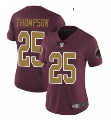 Womens Nike Washington Redskins 25 Chris Thompson Elite Burgundy RedGold Number Alternate 80TH Anniversary NFL Jersey