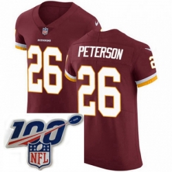 Womens Nike Washington Redskins 26 Adrian Peterson Burgundy Red Gold Number Alternate 80TH Anniversary Vapor Untouchable Limited Stitched 100th anniversary