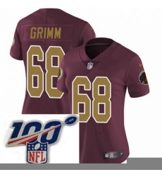 Womens Nike Washington Redskins 68 Russ Grimm Burgundy RedGold Number Alternate 80TH Anniversary Vapor Untouchable Limited Stitched 100th anniversary Neck 
