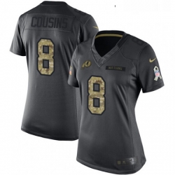 Womens Nike Washington Redskins 8 Kirk Cousins Limited Black 2016 Salute to Service NFL Jersey
