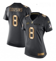 Womens Nike Washington Redskins 8 Kirk Cousins Limited BlackGold Salute to Service NFL Jersey