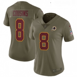 Womens Nike Washington Redskins 8 Kirk Cousins Limited Olive 2017 Salute to Service NFL Jersey
