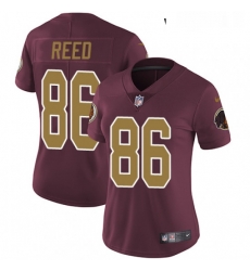Womens Nike Washington Redskins 86 Jordan Reed Burgundy RedGold Number Alternate 80TH Anniversary Vapor Untouchable Limited Player NFL Jersey