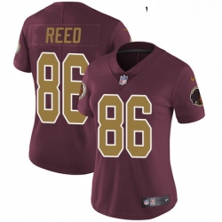 Womens Nike Washington Redskins 86 Jordan Reed Burgundy RedGold Number Alternate 80TH Anniversary Vapor Untouchable Limited Player NFL Jersey