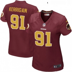 Womens Nike Washington Redskins 91 Ryan Kerrigan Game Burgundy RedGold Number Alternate 80TH Anniversary NFL Jersey