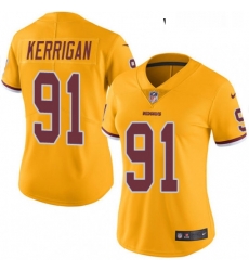 Womens Nike Washington Redskins 91 Ryan Kerrigan Limited Gold Rush Vapor Untouchable NFL Jersey