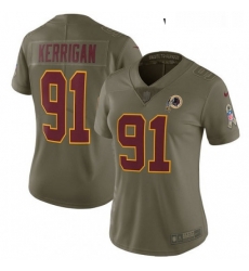 Womens Nike Washington Redskins 91 Ryan Kerrigan Limited Olive 2017 Salute to Service NFL Jersey