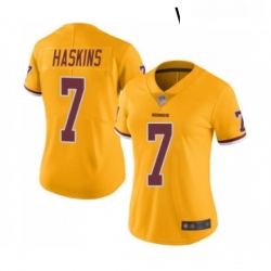 Womens Washington Redskins 7 Dwayne Haskins Limited Gold Rush Vapor Untouchable Football Jersey