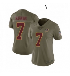 Womens Washington Redskins 7 Dwayne Haskins Limited Olive 2017 Salute to Service Football Jersey