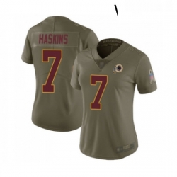 Womens Washington Redskins 7 Dwayne Haskins Limited Olive 2017 Salute to Service Football Jersey