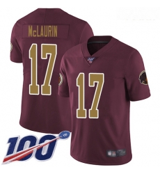 Redskins #17 Terry McLaurin Burgundy Red Alternate Youth Stitched Football 100th Season Vapor Limited Jersey