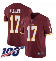 Redskins #17 Terry McLaurin Burgundy Red Team Color Youth Stitched Football 100th Season Vapor Limited Jersey