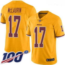 Redskins #17 Terry McLaurin Gold Youth Stitched Football Limited Rush 100th Season Jersey