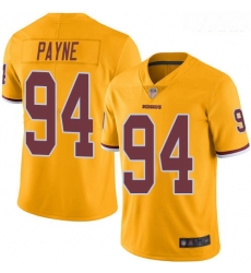 Redskins #94 Da 27Ron Payne Gold Youth Stitched Football Limited Rush Jersey