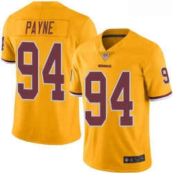 Redskins #94 Da 27Ron Payne Gold Youth Stitched Football Limited Rush Jersey