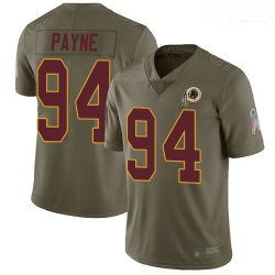 Redskins #94 Da 27Ron Payne Olive Youth Stitched Football Limited 2017 Salute to Service Jersey