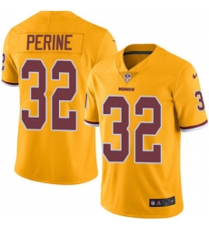 Youth Nike Redskins #32 Samaje Perine Gold Stitched NFL Limited Rush Jersey