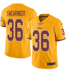 Youth Nike Redskins #36 D J Swearinger Gold Stitched NFL Limited Rush Jersey