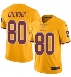 Youth Nike Redskins #80 Jamison Crowder Gold Stitched NFL Limited Rush Jersey