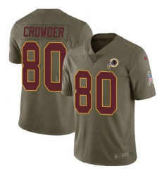 Youth Nike Redskins #80 Jamison Crowder Olive Stitched NFL Limited 2017 Salute to Service Jersey