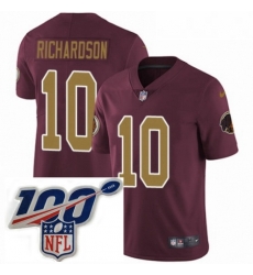 Youth Nike Washington Redskins 10 Paul Richardson Burgundy RedGold Number Alternate 80TH Anniversary Vapor Untouchable Limited Stitched 100th anniversary N