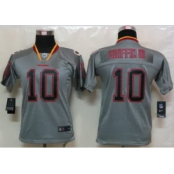 Youth Nike Washington Redskins 10# Robert Griffin III Grey Lights Out Elite NFL Jerseys