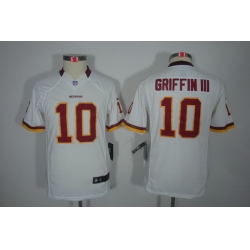 Youth Nike Washington Redskins #10 Robert Griffin III White Limited Jerseys