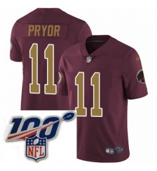 Youth Nike Washington Redskins 11 Terrelle Pryor Burgundy RedGold Number Alternate 80TH Anniversary Vapor Untouchable Limited Stitched 100th anniversary Ne