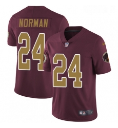 Youth Nike Washington Redskins 24 Josh Norman Burgundy RedGold Number Alternate 80TH Anniversary Vapor Untouchable Limited Player NFL Jersey