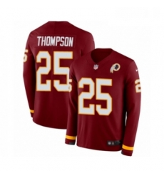 Youth Nike Washington Redskins 25 Chris Thompson Limited Burgundy Therma Long Sleeve NFL Jersey