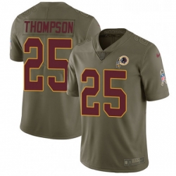 Youth Nike Washington Redskins 25 Chris Thompson Limited Olive 2017 Salute to Service NFL Jersey