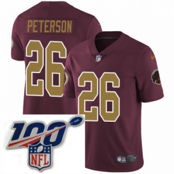 Youth Nike Washington Redskins 26 Adrian Peterson Burgundy Red Gold Number Alternate 80TH Anniversary Vapor Untouchable Limited Stitched 100th anniversary 