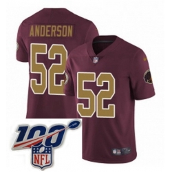 Youth Nike Washington Redskins 52 Ryan Anderson Burgundy RedGold Number Alternate 80TH Anniversary Vapor Untouchable Limited Stitched 100th anniversary Nec