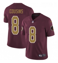 Youth Nike Washington Redskins 8 Kirk Cousins Burgundy RedGold Number Alternate 80TH Anniversary Vapor Untouchable Limited Player NFL Jersey