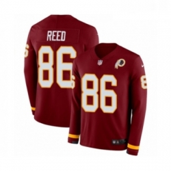 Youth Nike Washington Redskins 86 Jordan Reed Limited Burgundy Therma Long Sleeve NFL Jersey