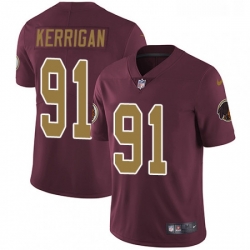Youth Nike Washington Redskins 91 Ryan Kerrigan Elite Burgundy RedGold Number Alternate 80TH Anniversary NFL Jersey