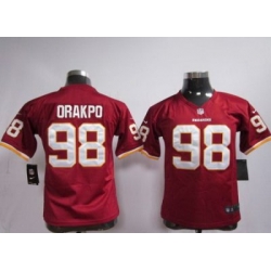 Youth Nike Washington Redskins 98# Brian Orakpo Red Jerseys
