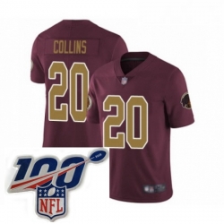 Youth Washington Redskins 20 Landon Collins Burgundy Red Gold Number Alternate 80TH Anniversary Vapor Untouchable Limited Stitched 100th anniversary Neck P