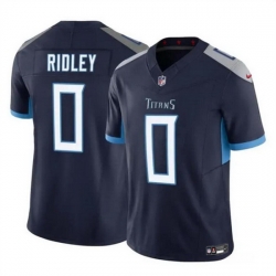 Men Tennessee Titans 0 Calvin Ridley Navy 2023 F U S E  Vapor Limited Stitched Football Jersey