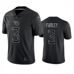 Men Tennessee Titans 3 Caleb Farley Black Reflective Limited Stitched Football Jersey