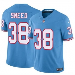 Men Tennessee Titans 38 L Jarius Sneed Blue 2024 F U S E  Throwback Vapor Limited Stitched Football Jersey